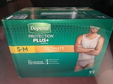 Depend Protection + Ultimate Absorbency Incontinence Underwear, Men S/M 92 Count