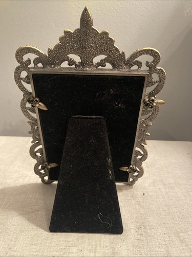 Milson & Louis Enameled Frame Metal Orange Diamond Rhinestones 3.5x5 Ornate - Picture 4 of 4