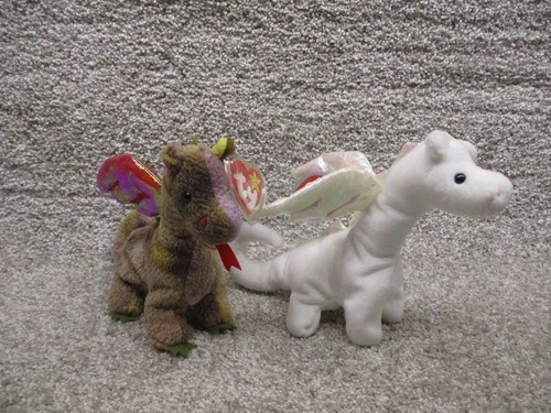 Ty Beanie Babies Vintage 90s Lot of 2 Dragons Scorch Magic NWT