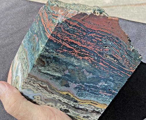 Ocean Jasper Large Stunning Panorama Picture 4 Opened Face w/ 2.214 KG 4.88 Lbs - Picture 3 of 13