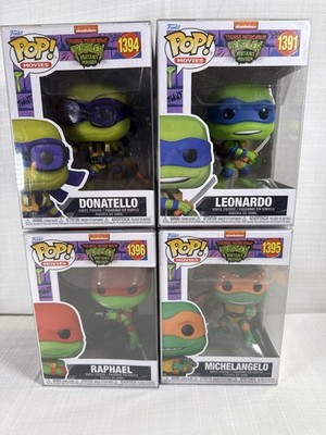 Funko Pop TMNT Mutant Mayhem Complete Set 1391 1394 1395 1396 with Protectors