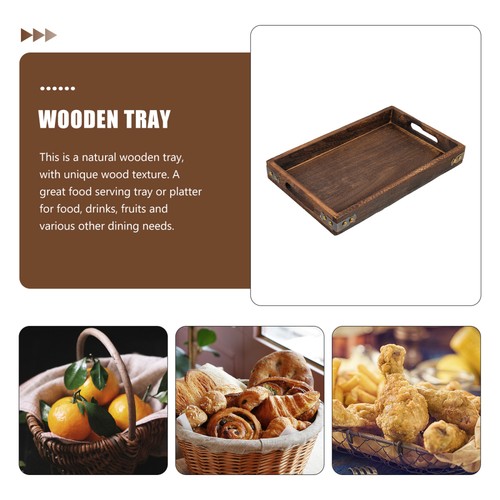 Wooden Vintage Style Wood Tray Wood Jewelry Tray Rectangular Solid wooden tray - Picture 7 of 12