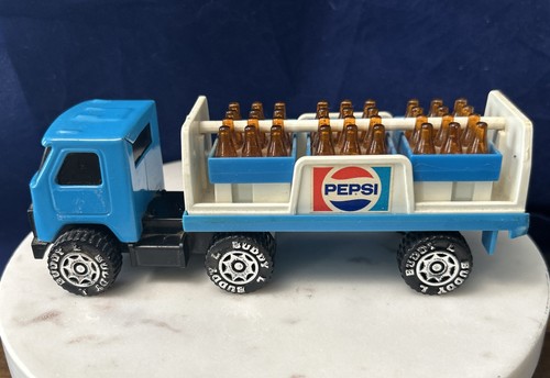 VINTAGE BUDDY L PEPSI DELIVERY SEMI TRUCK TRACTOR TRAILER WITH SODA CASES - Picture 2 of 5