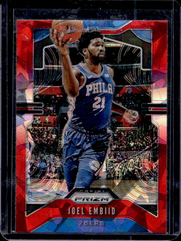 2019-20 Panini Prizm Joel Embiid Prizms Red Ice #199 76ers