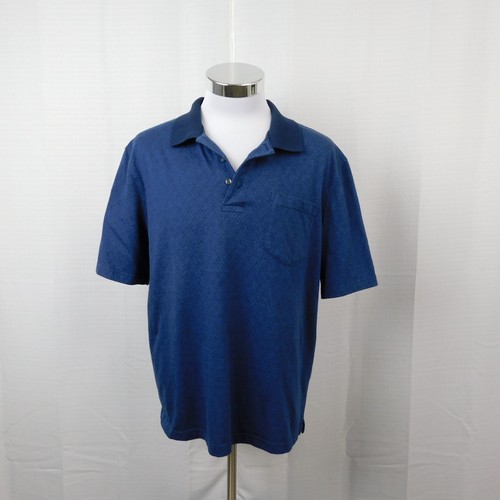 Puritan Herren Poloshirt Kurzarm Baumwolle 42-44 Large, blau Argyle #3702