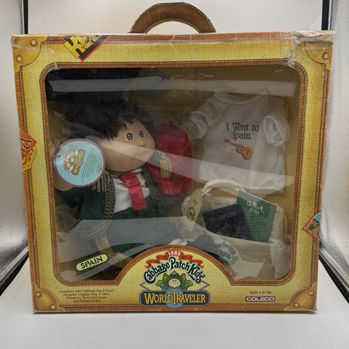 Muñeca Coleco Cabbage Patch Boy World Traveler España 1985 de colección nueva caja abierta LEER