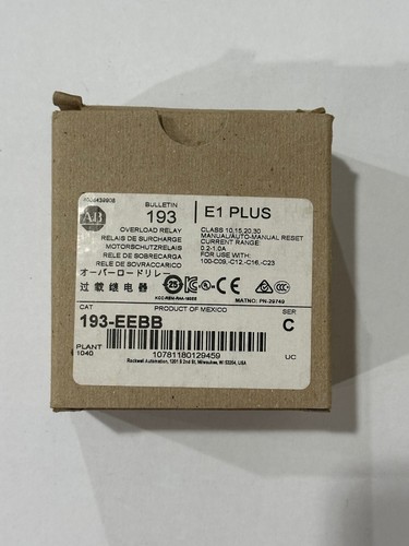 ALLEN BRADLEY 193-EEBB E1 PLUS ÜBERLASTRELAIS 0,2-1,0A *NEU IM KARTON*