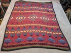 Vintage Goodwin Weavers Blanket 48x58 Red Throw Tapestry Aztec Southwestern 