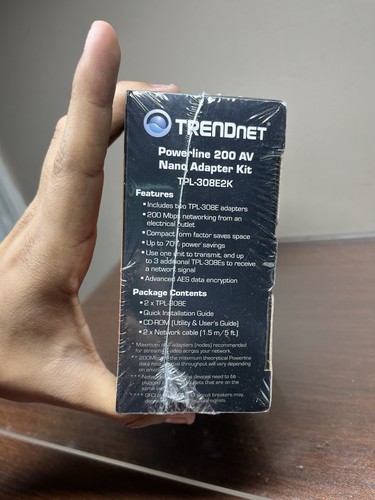 Trendnet Powerline 200 AV Nano Adapter Kit TPL-308E2K/A NEW Sealed - Picture 6 of 9