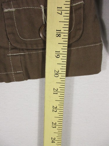 So Girls Button Up Jacket Long Sleeve Collar Neck Belt Loops Size M Brown - Picture 3 of 6