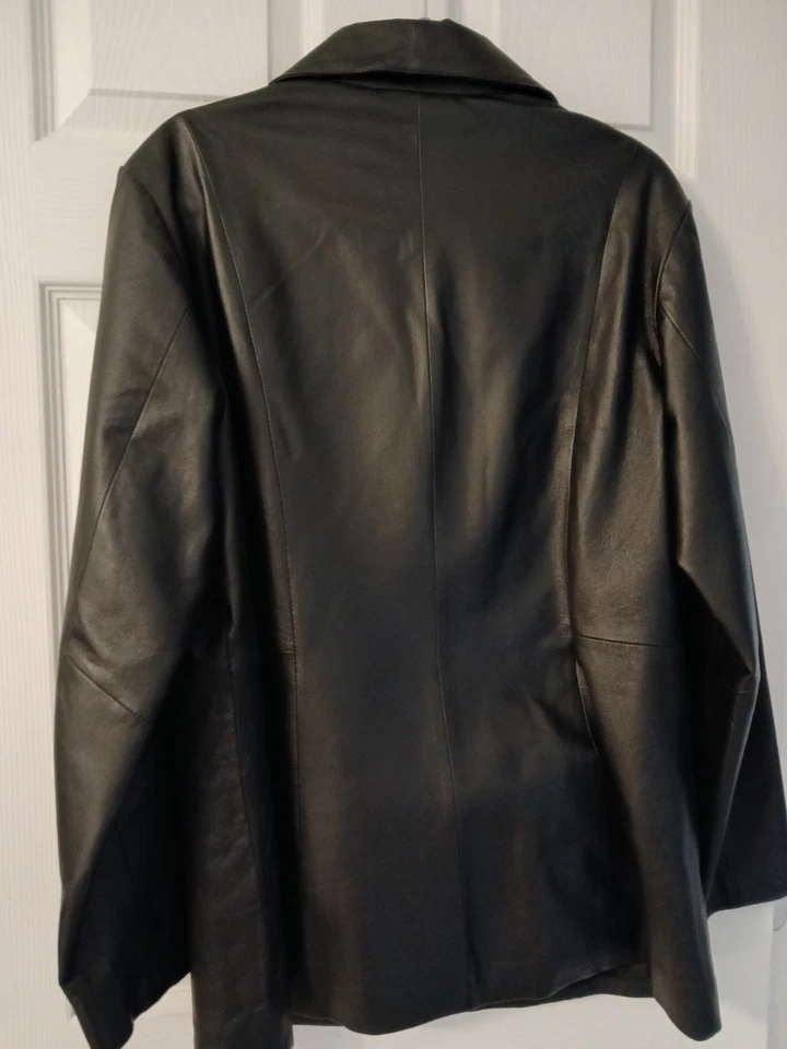 Chaqueta de abrigo Tribeca para mujer talla L negra 100 % cuero Foto 3 de 4