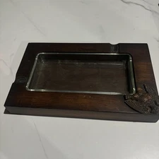 Walnut Wood Vintage Eagle Ashtray