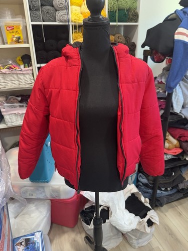 Sears Roebuck & Co. Unisex Kids Puffer Jacket Sz 10/12 Red - Picture 2 of 6