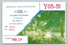 Ham Radio QSL Y05-51 Cluj Romania 1957 Vintage Scenic Card