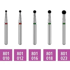 FG 801 Diamond Bur Round Single Use 10 pk Multiple Grits Sizes