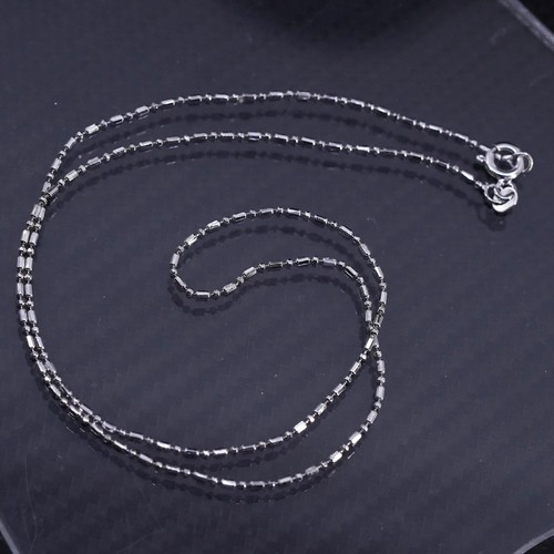 18” 1mm, vintage Italian sterling silver 925 bead chain necklace - Picture 4 of 8