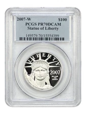 2007-W $100 Statue of Liberty PCGS PR70DCAM - $100 Platinum Eagles