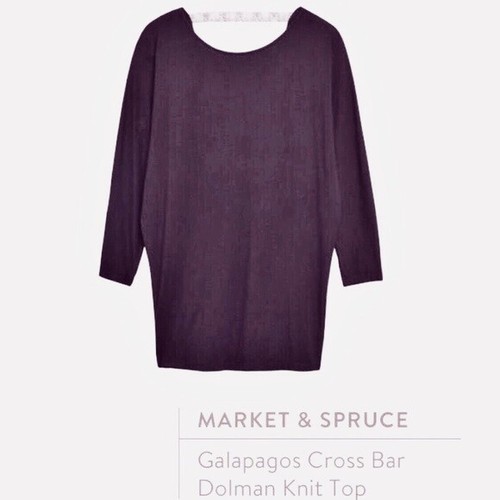 Stitch Fix Market Spruce Size Medium M Galapagos Cross Bar Purple Cowl Neck Top - Picture 5 of 5