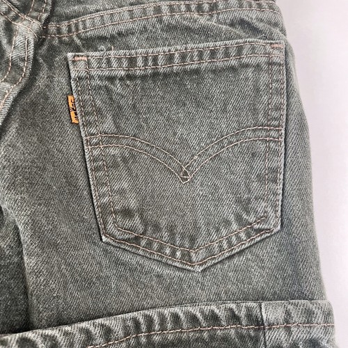 Vintage 1996 Levis 562 Jeans Kids Sz 8 Sage Green Regular Loose Fit Orange Tab - Picture 7 of 11