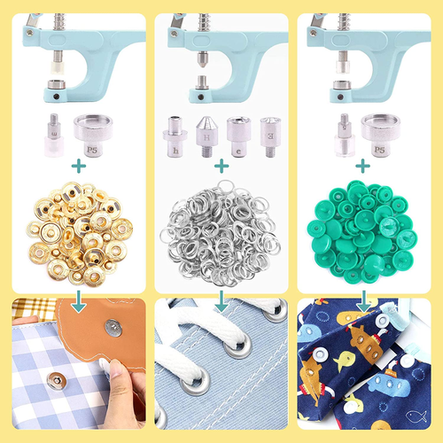 Keadic Druckknöpfe Set mit Zange, 31 Farben 408Sets T5 Kunststoff Metall Knopf - Bild 3 von 12