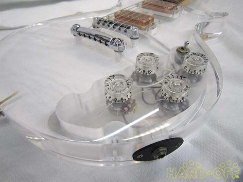 Burny Electric Guitar Crystal Les Paul W/Hard Case Used Shipping From JPN as is - Picture 11 of 13