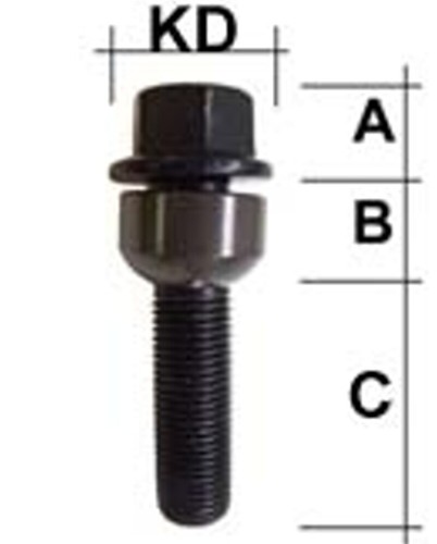 Radschraube M14 x 1,5 x 30mm Kugelbund R14 zweiteilig SW19 Porsche - Bild 1 von 1