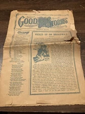 Vintage Ephemera Paper 1897 Newspaper Good Stories Augusta Maine