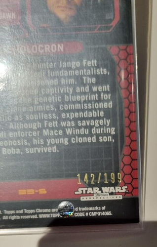 Star Wars Chrome Perspectives Jedi V Sith Jango Fett Refractor Prism 142/199 - Bild 4 von 4