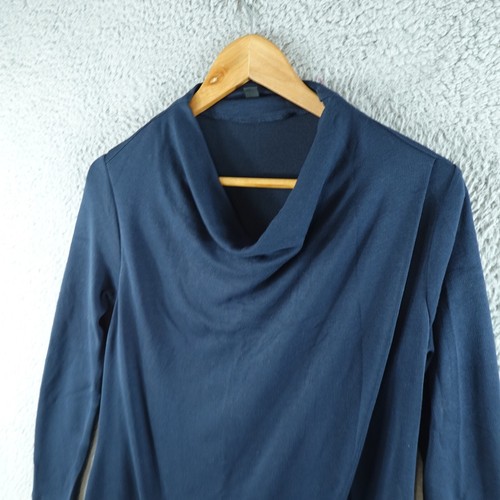 COS Womens Dress Small Blue Shift Short Cowl Neck Pockets Knit Corporate Career - Picture 2 of 8