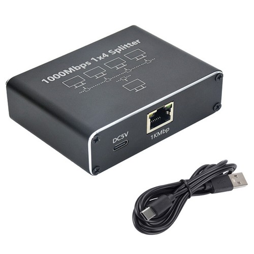 1 To 4 Ethernet Splitter 1000Mbps RJ45 Splitter LAN Splitter for Cat5/5e/6/7/8 - Bild 4 von 10