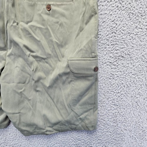Tommy Bahama Cargo Shorts Mens Size 36 Green Silk Blend Flat Front - Picture 11 of 15