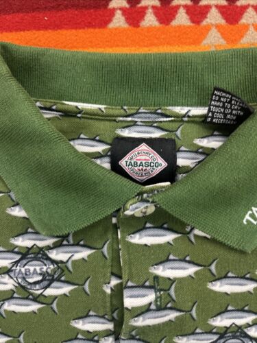 Vintage Tabasco Poloshirt Gr. XL Tony Sopran Sardinen grün - Bild 3 von 5