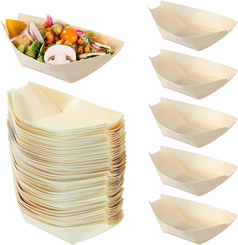 100 Stück Schiffchen Snackschalen, Einweg Bambus Schalen Für Fingerfood, Snacks - Bild 9 von 12