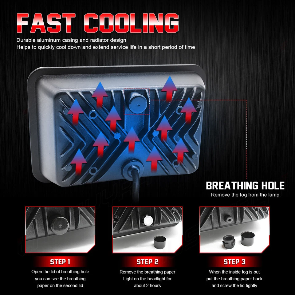 Faros LED altos/bajos de 4x6"" para Chevrolet G10 G20-G30 1992-1995 4 un. Foto 4 de 4