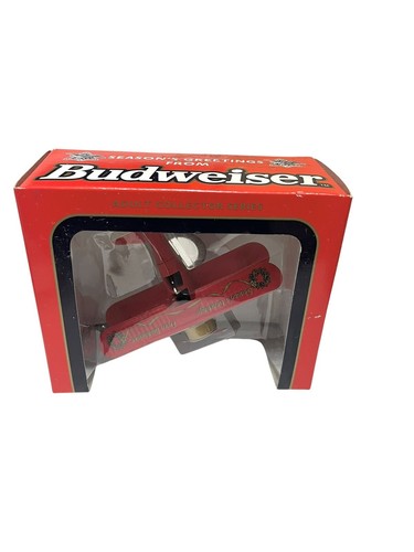 Anheuser-bush Budweiser Stearman Biplane Plane Christmas Ornament Plays Music - Picture 7 of 7