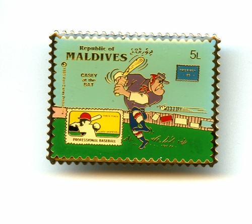 Disney Republic of Maldives Stamp - Casey at Bat Baseball Make Music Mine Pin
