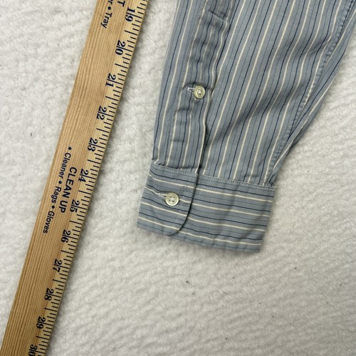Ralph Lauren Shirt Mens Medium Classic Fit Bleecker Blue Stripe Long Sleeve - Picture 16 of 17