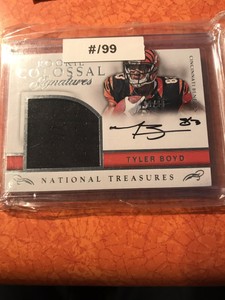 16 National Treasure Tyler Boyd Rookie Autograph Jersey D 99 Card Ebay