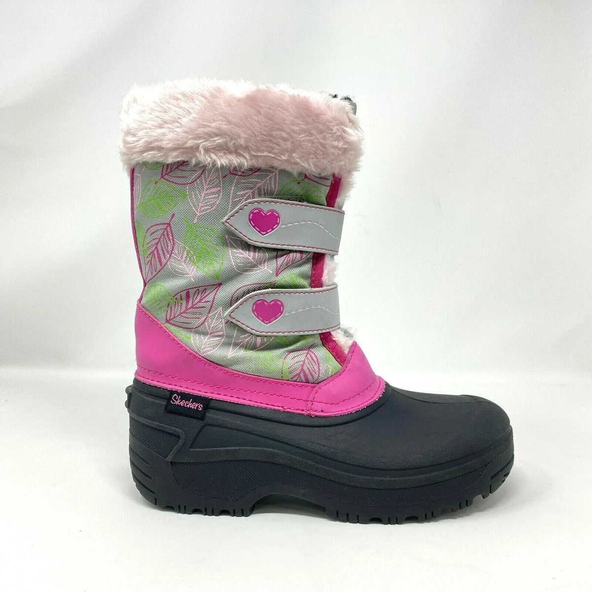 Skechers Kids Girls Size US 3 Insulated Snow Boots Pink Faux Fur eBay