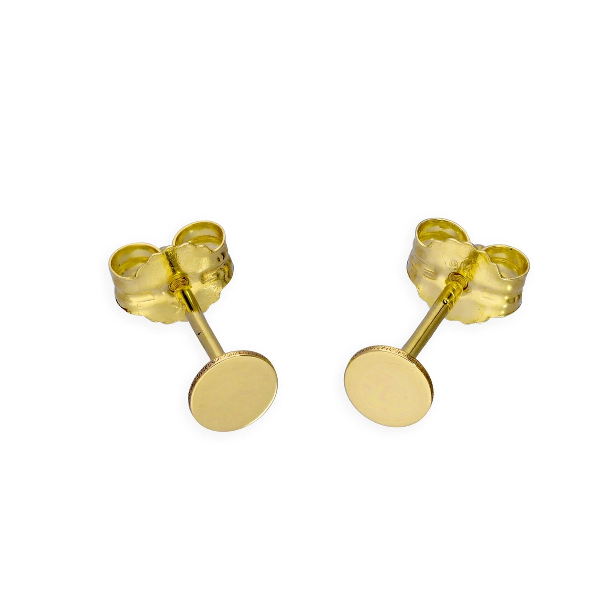 White gold sale flat stud earrings
