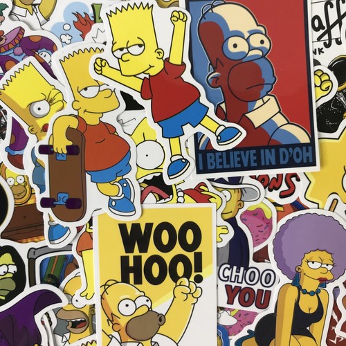 100pc The Simpsons Homer Bart TV Notebook Guitar Laptop Decal Sticker Pack - Picture 4 of 12