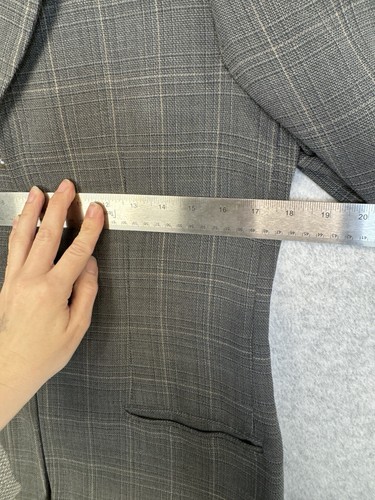 Giorgio Armani Borgonuovo 21 Glen Plaid Wool Funnel Collar Blazer IT42 US6 VTG - Picture 16 of 23