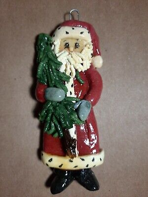 Christmas Ornament Santa Claus Bronze Gold St Nicholas Holiday Tree Decor NEW X