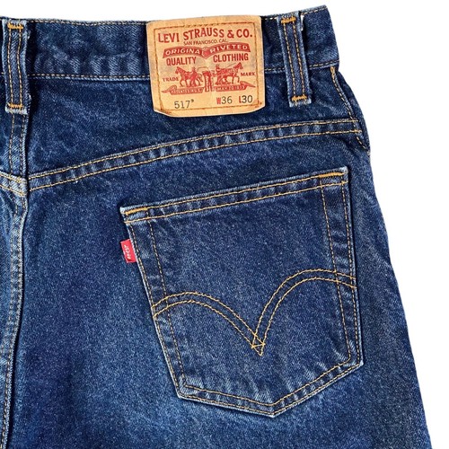 Vintage Levis 517 Bootcut Jeans Mens 34x29 Blue Distressed High Rise (Tag 36x30) - Picture 7 of 10
