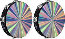 Radiant Tambourine Hand Held Drum 10 Inch Double Row Jingles Reflective Tambouri
