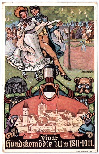 Künstler Ak Vivat Hundskomödie Ulm 1811-1911 Festpostkarte 1911