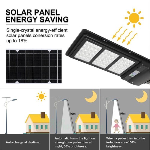 9900000000LM Luz Led Solar Lampara Exterior Luces Focos Solares De Calle Sensor - Picture 10 of 17