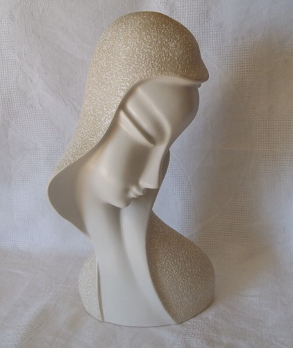 CERAMIC MCM LARGE BUST WOMAN FIGURE WHITE & OFF WHITE SERENA - Picture 2 of 18