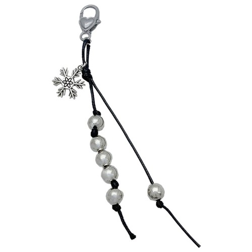 Elegant Snowflake Phone Charm with Adjustable Black Cord Stylish Beaded Pendant