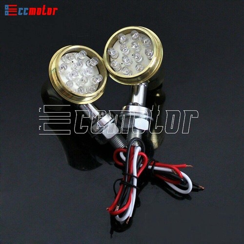 2pcs Motorcycle LED Turn Signals Amber Lights Indicator For Harley Touring Dyna - Picture 8 of 10